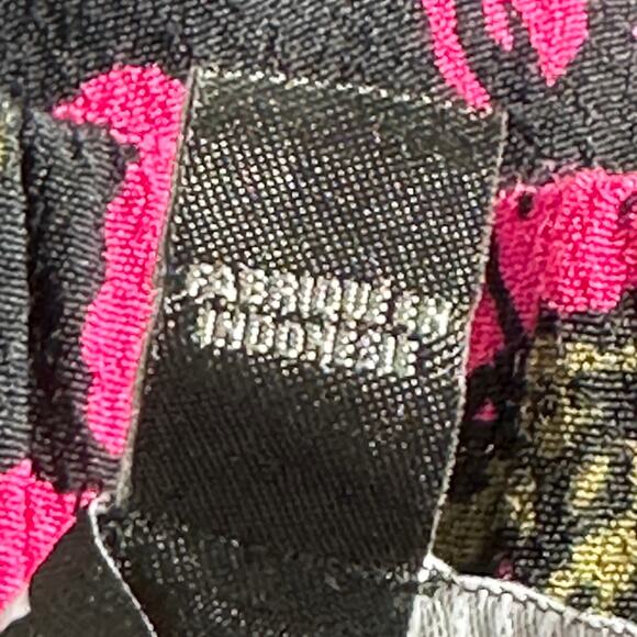 Express Women's Romper Size M Black and Pink Floral Ruffle Sleeve Boho Tie Waist - Picture 8 of 12